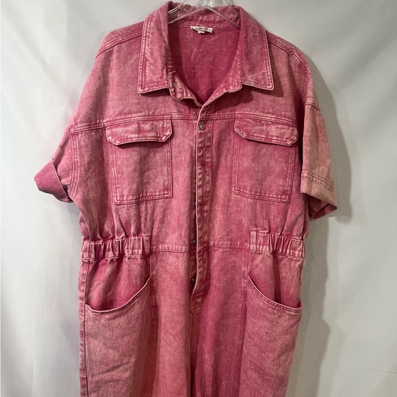 Pink Denim Jumpsuit - Picture 4 of 11